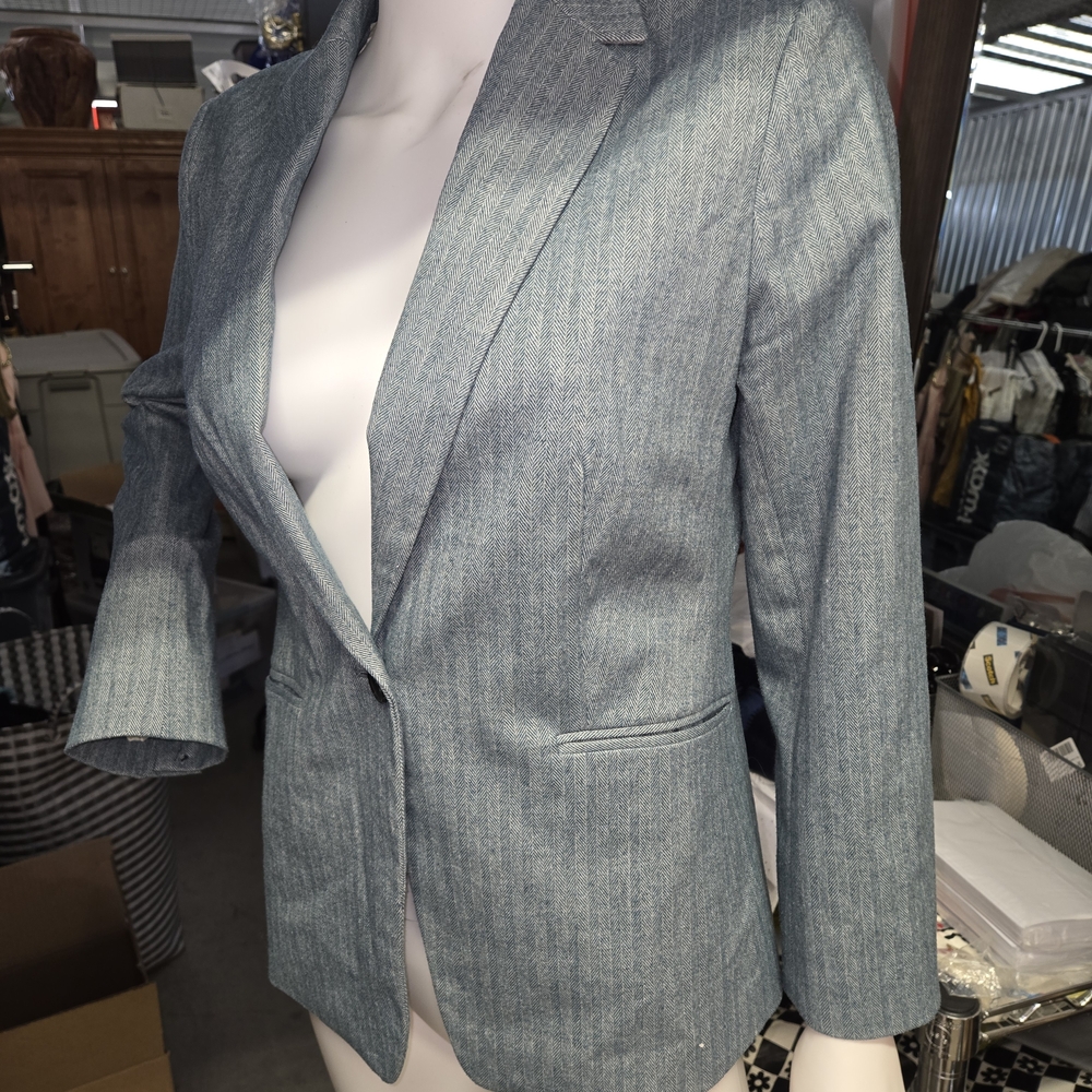 Banana Republic Women's Smoke Blue Pinstripe Blazer